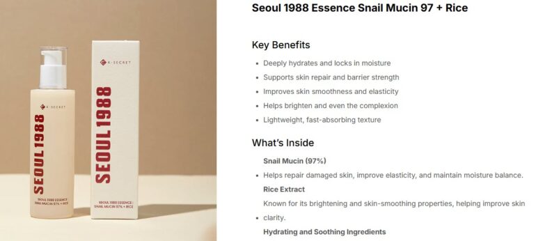 Seoul 1988 Essence Snail Mucin 97 + Rice